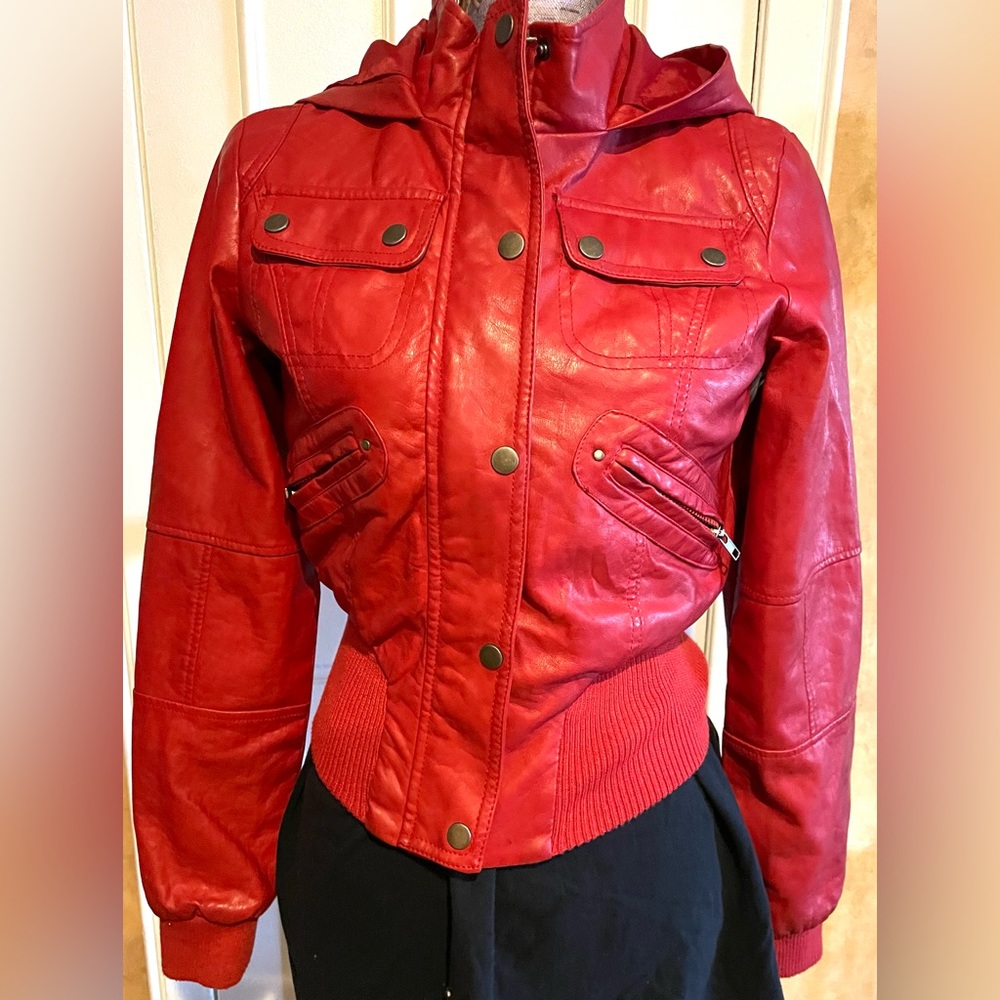 New Look Red Faux Leather Jacket